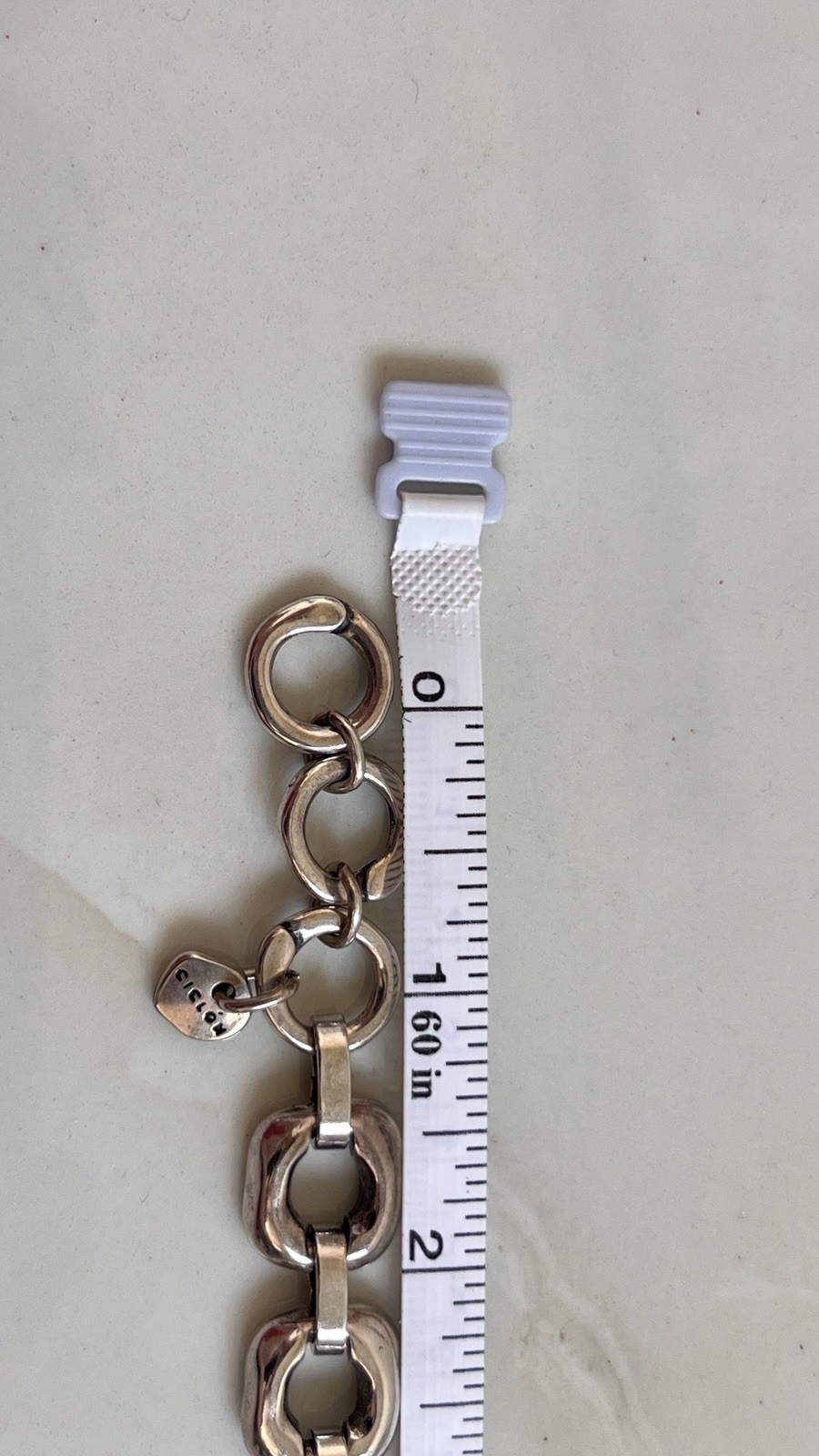 Ciclon , spanish brand silver plated link bracelet adjustable toggle clasp, used