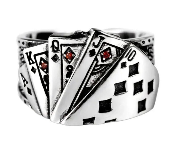 Royal Poker Flush Rings -Hiphop Rock Open Ring Magician Ring Fashion Accessories