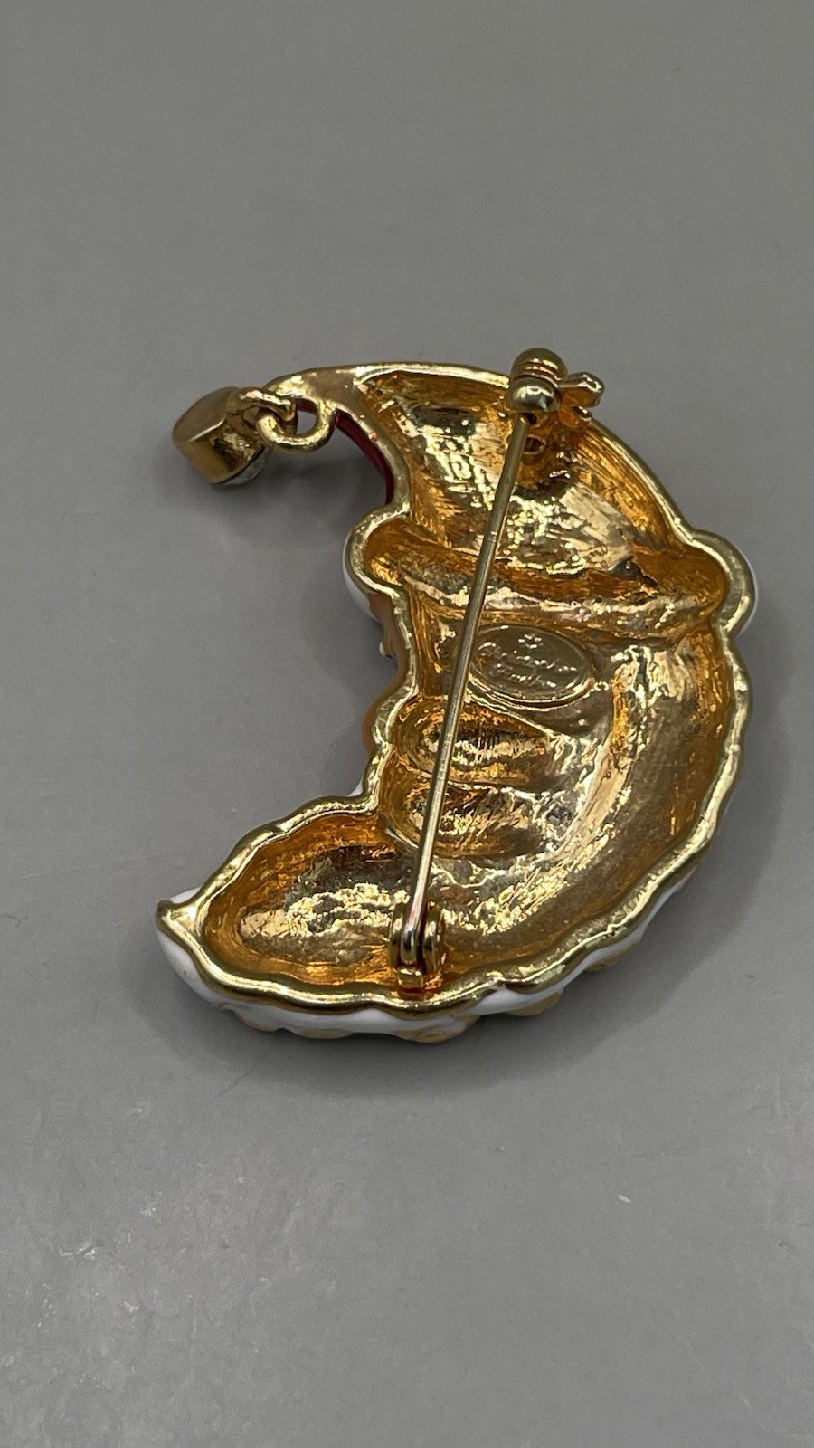 Christopher Radko Women’s Brooch Santa Claus Gold Tone Metal Enamel Rhinestone
