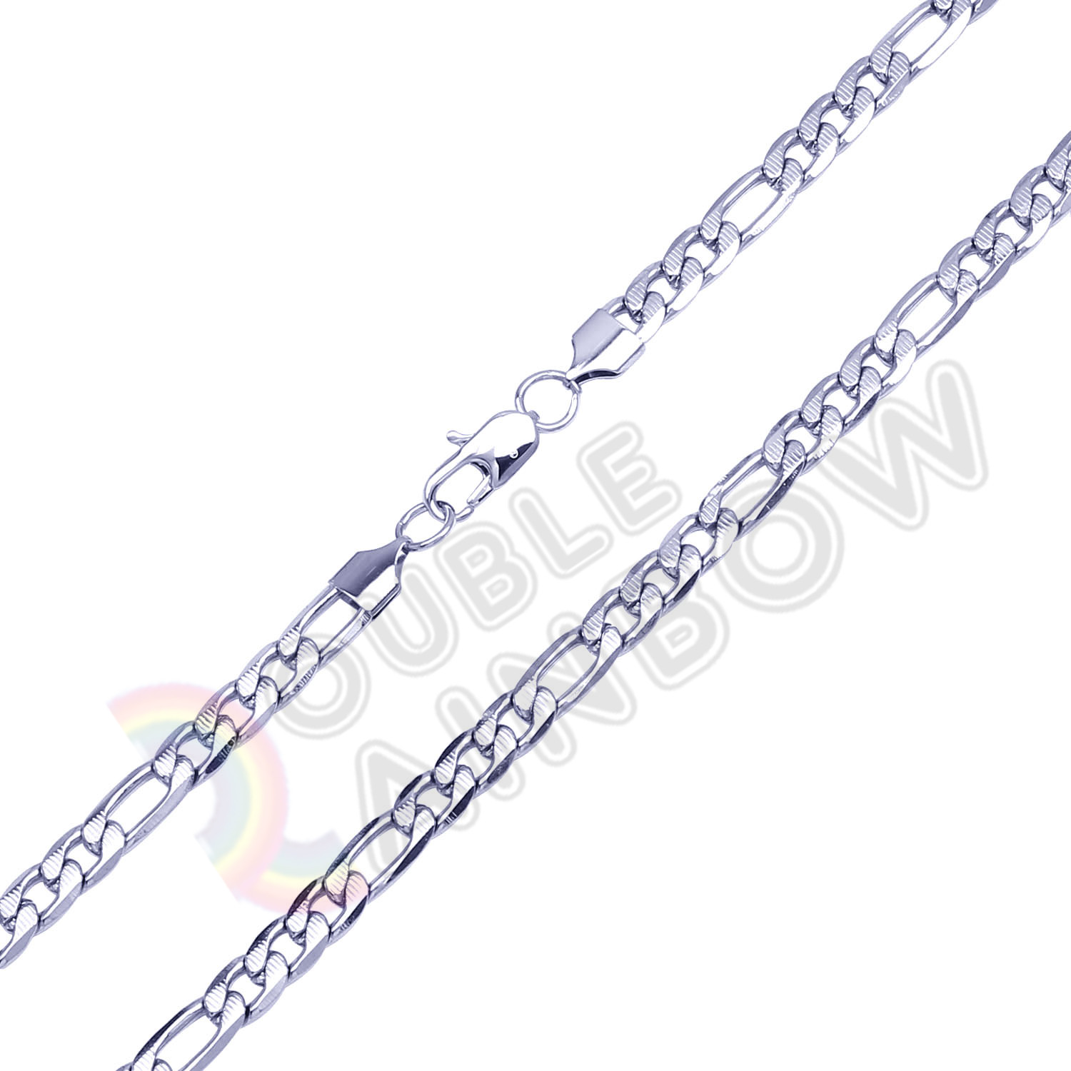 18-36″Men Stainless Steel 6mm Gold/Silver Plated Figaro Cut Chain*C23