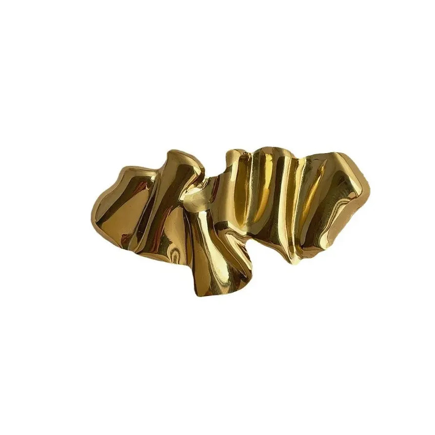Geometric 18K Gold PVD Plated Metal Brooch Pin Unisex Jewelry 2025