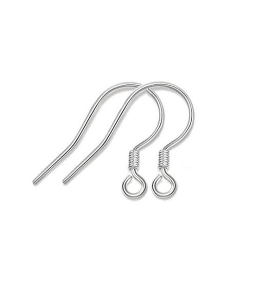 Solid 925 Sterling Silver French Fishhook Ball Earrings Hook Ear wires Findings