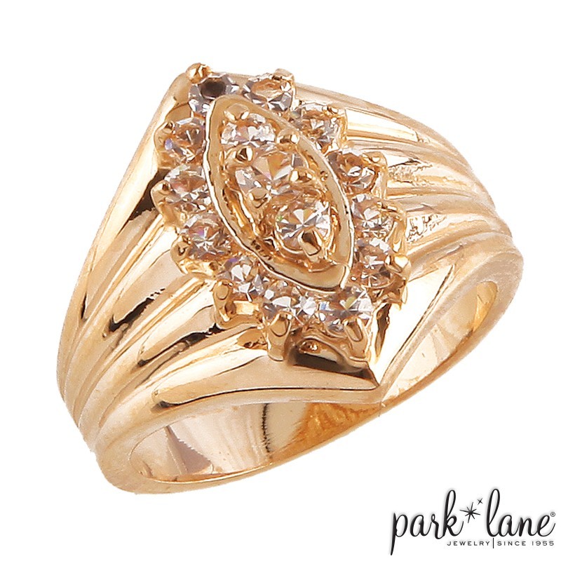 Park Lane HOSTESS “MIA” RING – CZ’s in 18K Gold PL – Sparkling! – Size 8