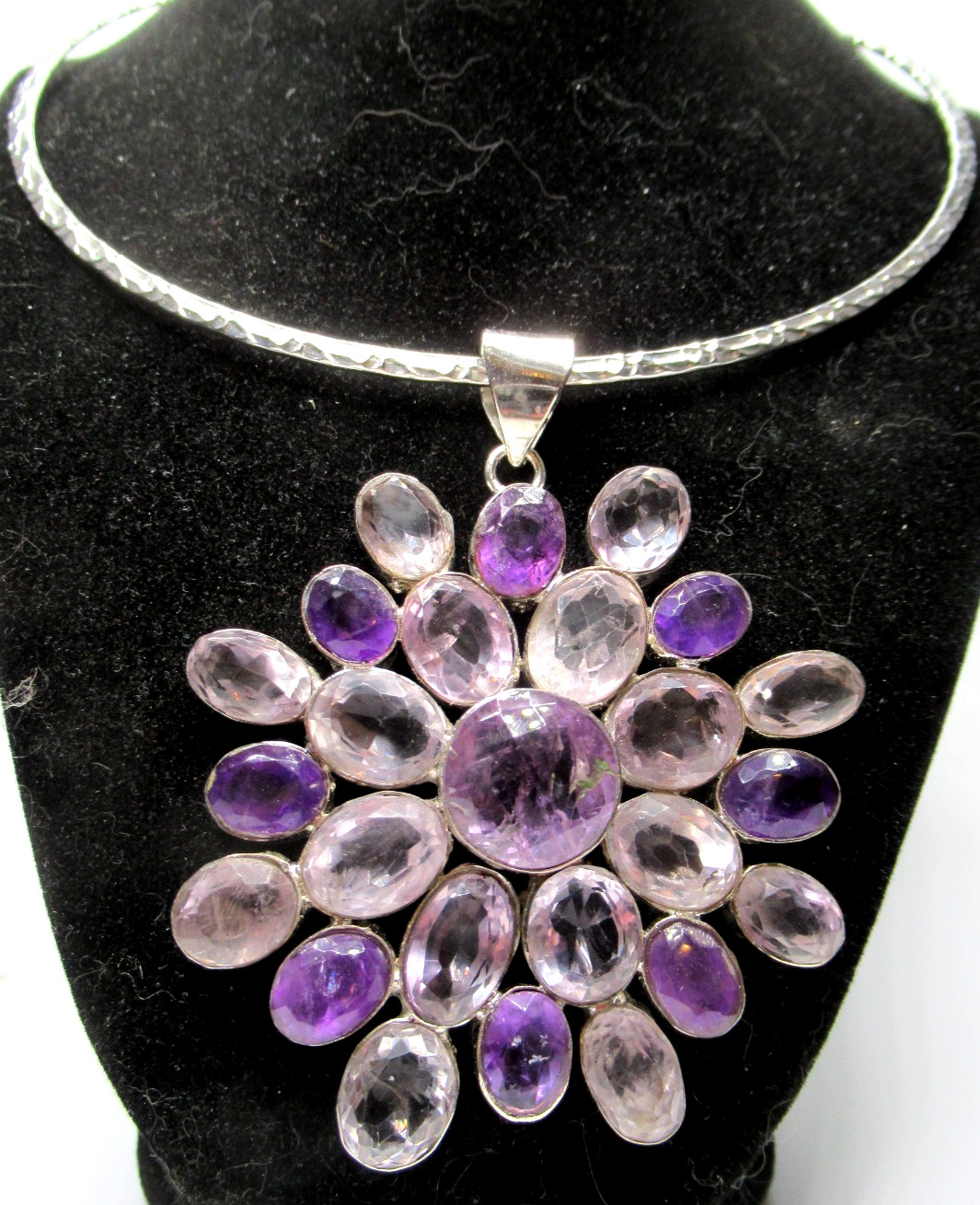 Gorgeous HUGE Genuine Amethyst Pendant Necklace