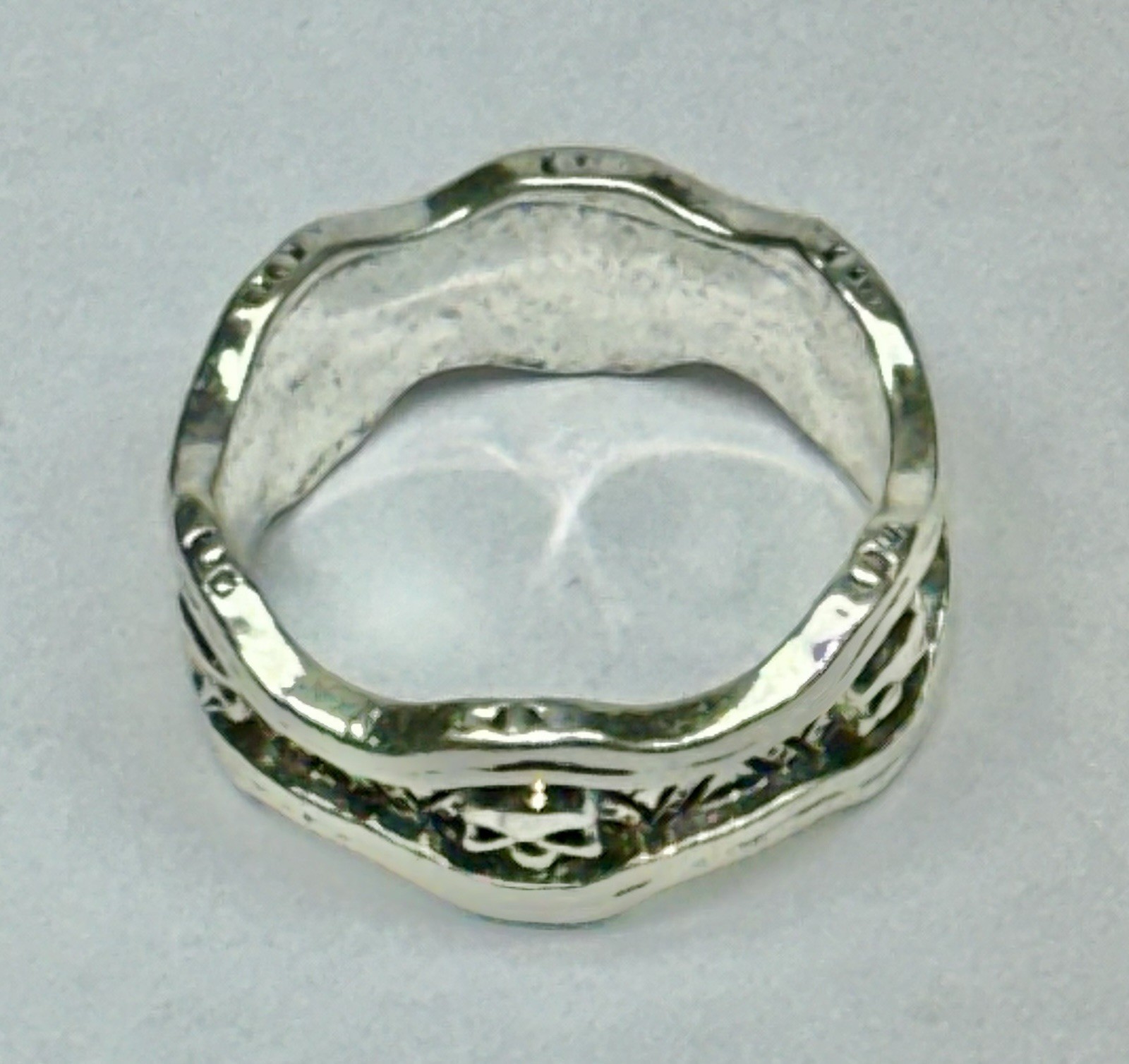 Gothic Skull Silver Ring 6 Head Celtic Knot Sz 15 Harley Davidson Biker Jewelry