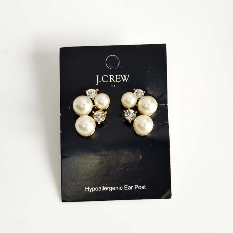 New Jcrew Faux Pearl Floral Stud Earrings Gift Chic Women Party Vacation Jewelry