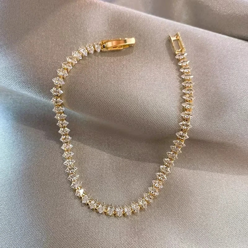 3ct Marquise Cut Simulated Diamond Women Tennis Bracelet 14k Yellow Gold Plated