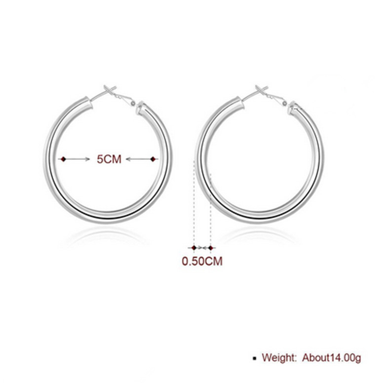 925 Sterling Silver Classic 2″ Large Round Hoop High Polished Women’s Earrings