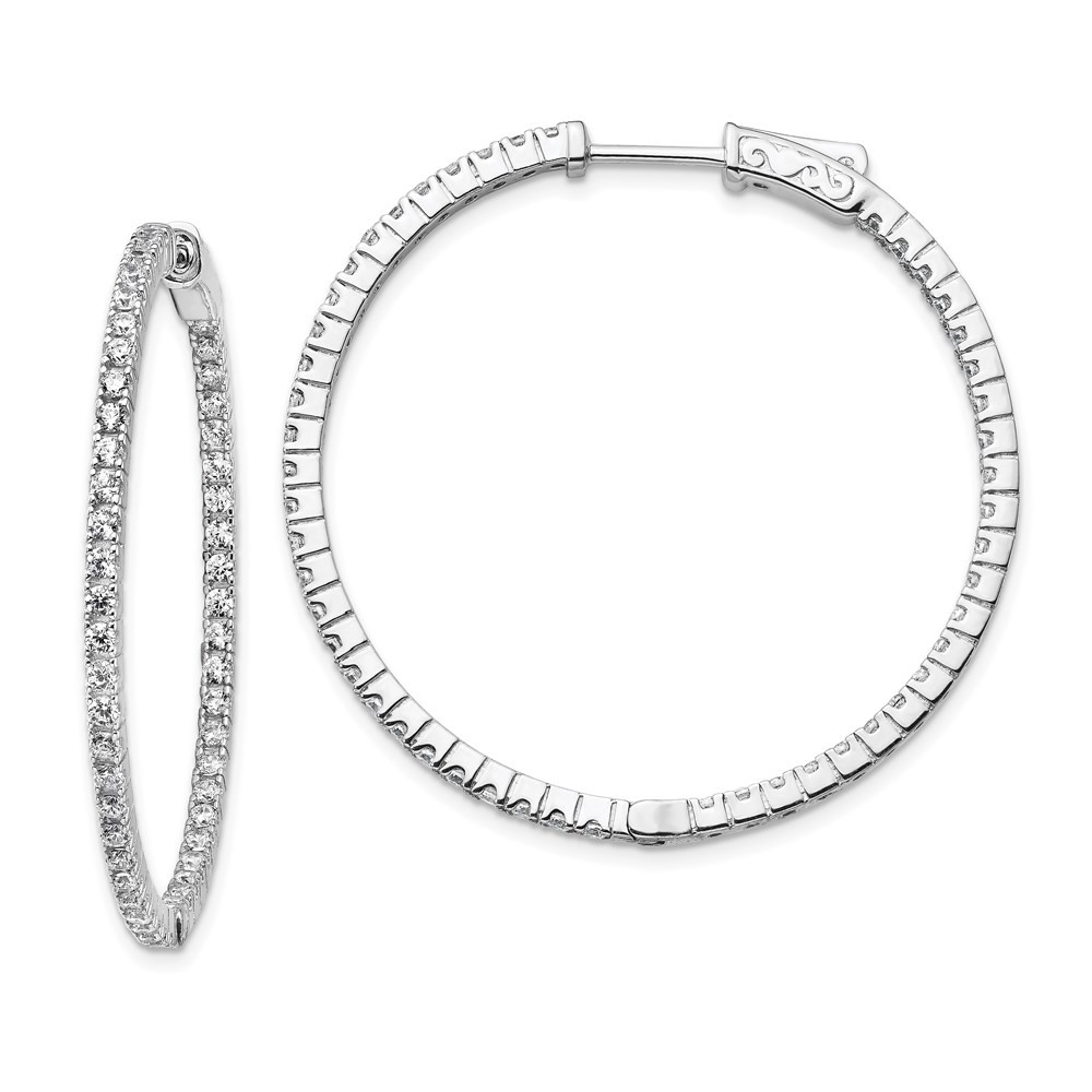Sterling Shimmer Sterling Silver Rhodium-plated 100 Stone 1.6mm CZ In and Out