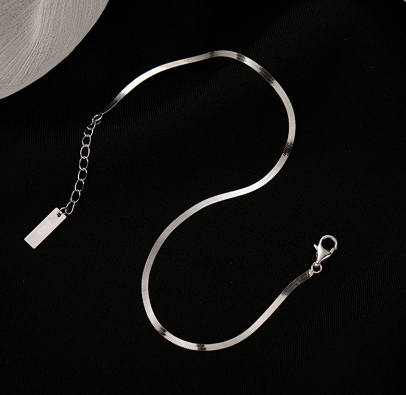 2mm Stainless Steel Silver Herringbone Snake Chain Anklet 8-10″ Jewelry PE10