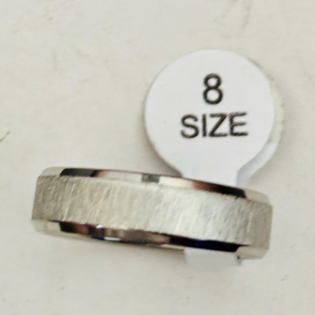 Silver Tone Stainless Steel Comfort Fit Band Ring 8mm Size 8 No Stone