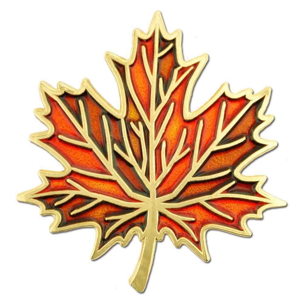 PinMart’s Autumn Fall Maple Leaf Enamel Lapel Pin