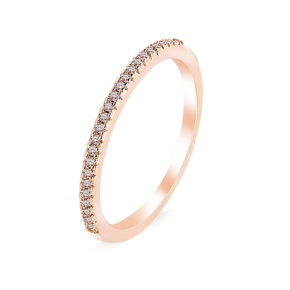 Austrian Crystals Ring – Silver Gold Color Concise Classical CZ Wedding Jewelry