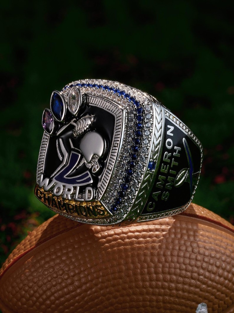 Fully Custom Championship Ring 925 Silver Personalized Team And Corporate Ring