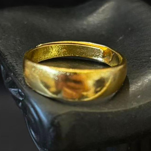 Gold-plated? (NOT SURE) Smooth Band Ring, marked ‘ 999 ‘, Size 8.5 adjustable