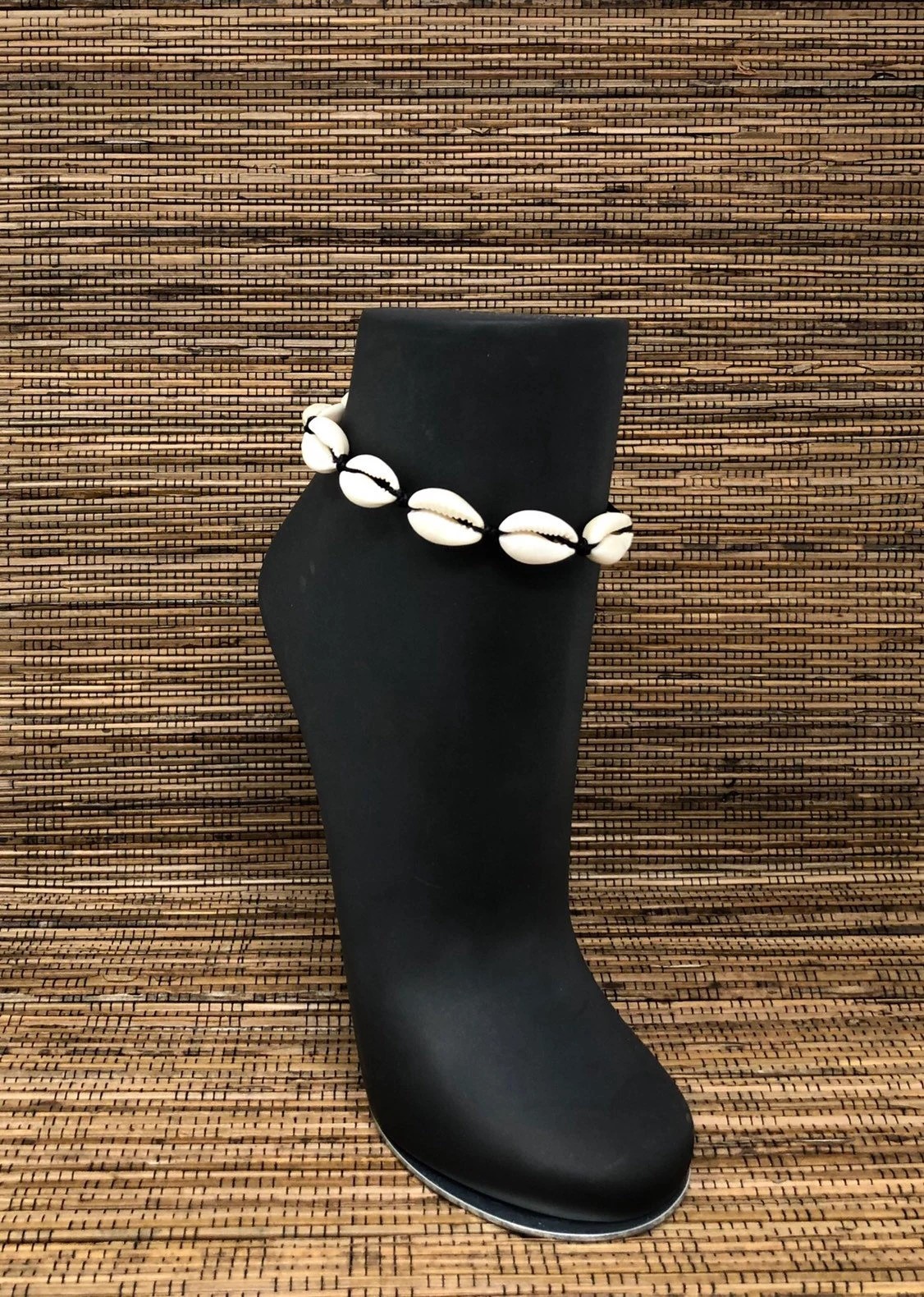 Cowrie Shell Anklet Bracelet Adjustable 5–12″ Black Cord Unisex Beach Hawaiian