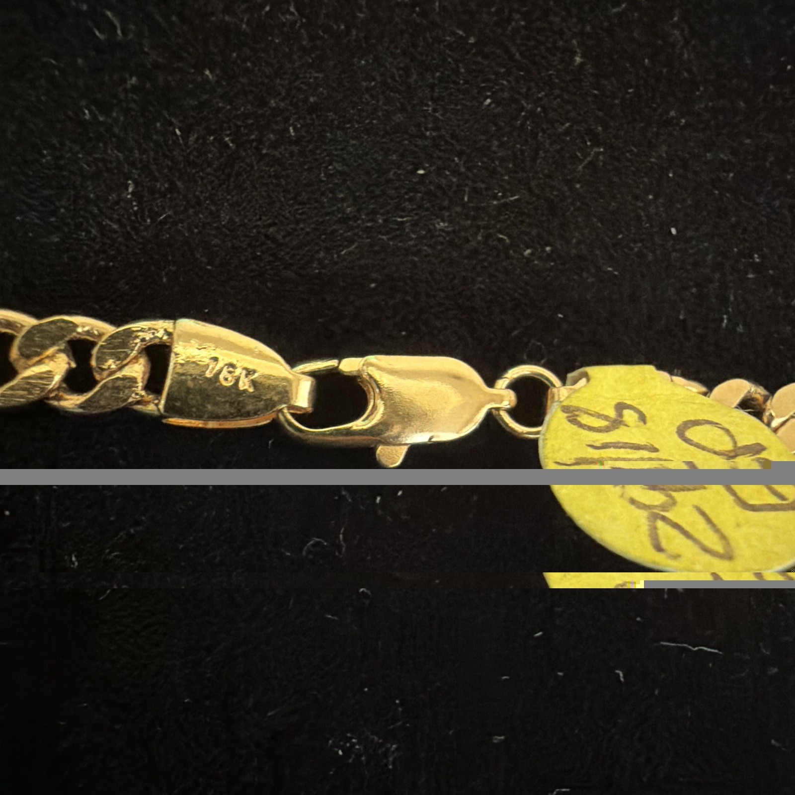 18k Yellow Gold filled Cuban Link Chain Necklace, Lobster Clasp