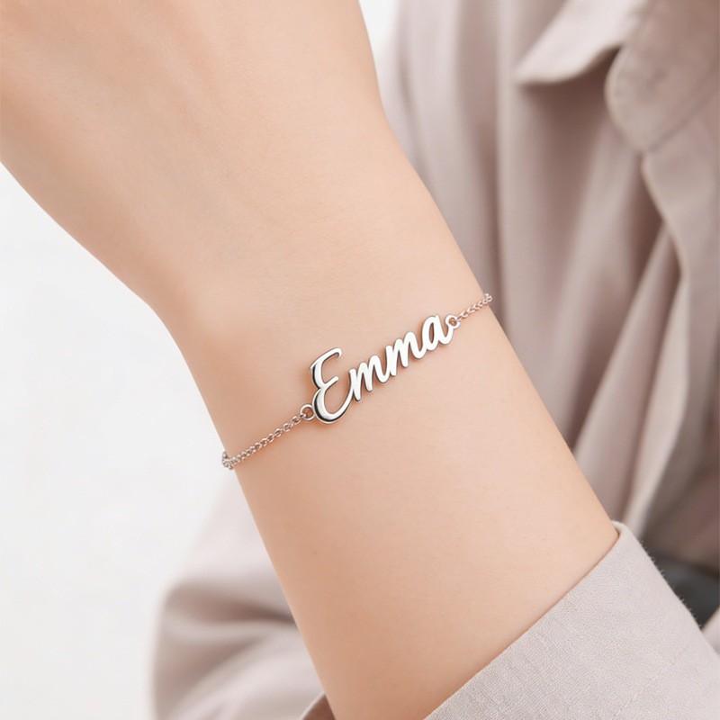 Handmade Custom Name Bracelet, Adjustable Personalized Stainless Steel Gift