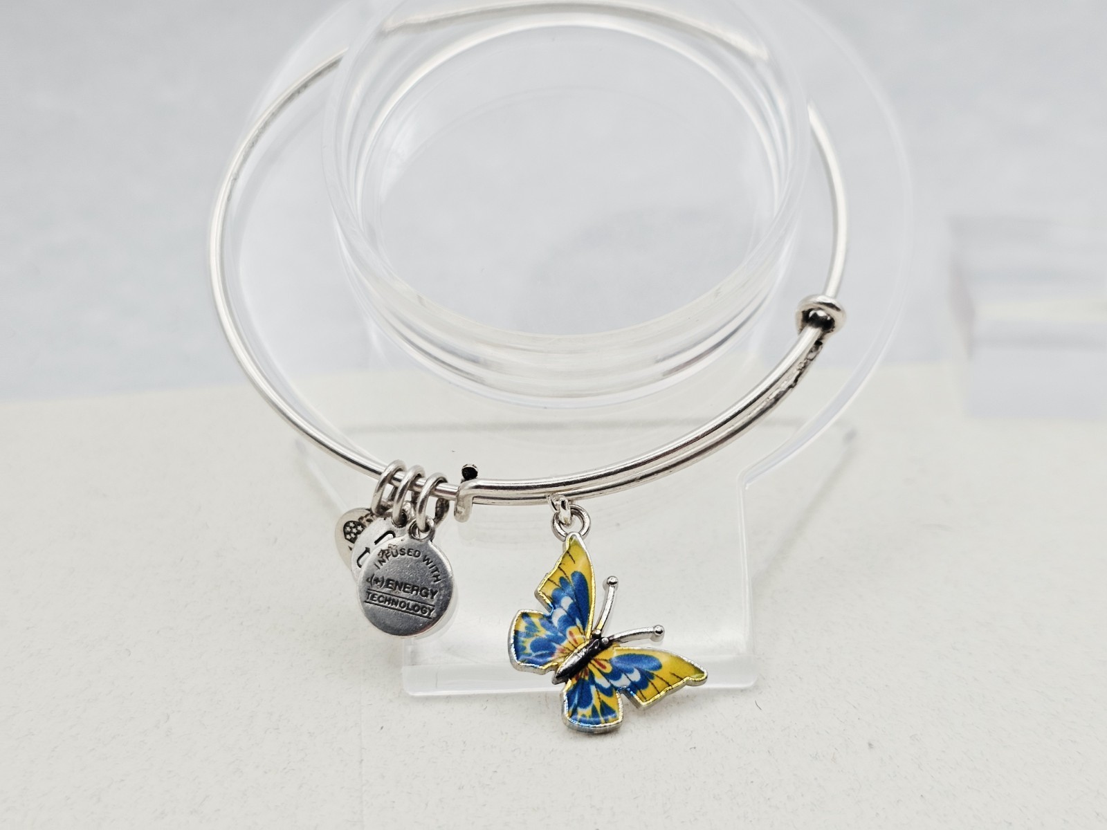 Alex Ani Silver Bracelet With Yellow Butterfly 🦋 🦋 Generic Metal Charm ✨️