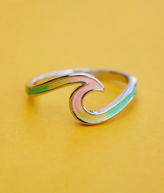 PURA VIDA TIE DYE WAVE RING, Tie Dye, Silver, Size 7, New!