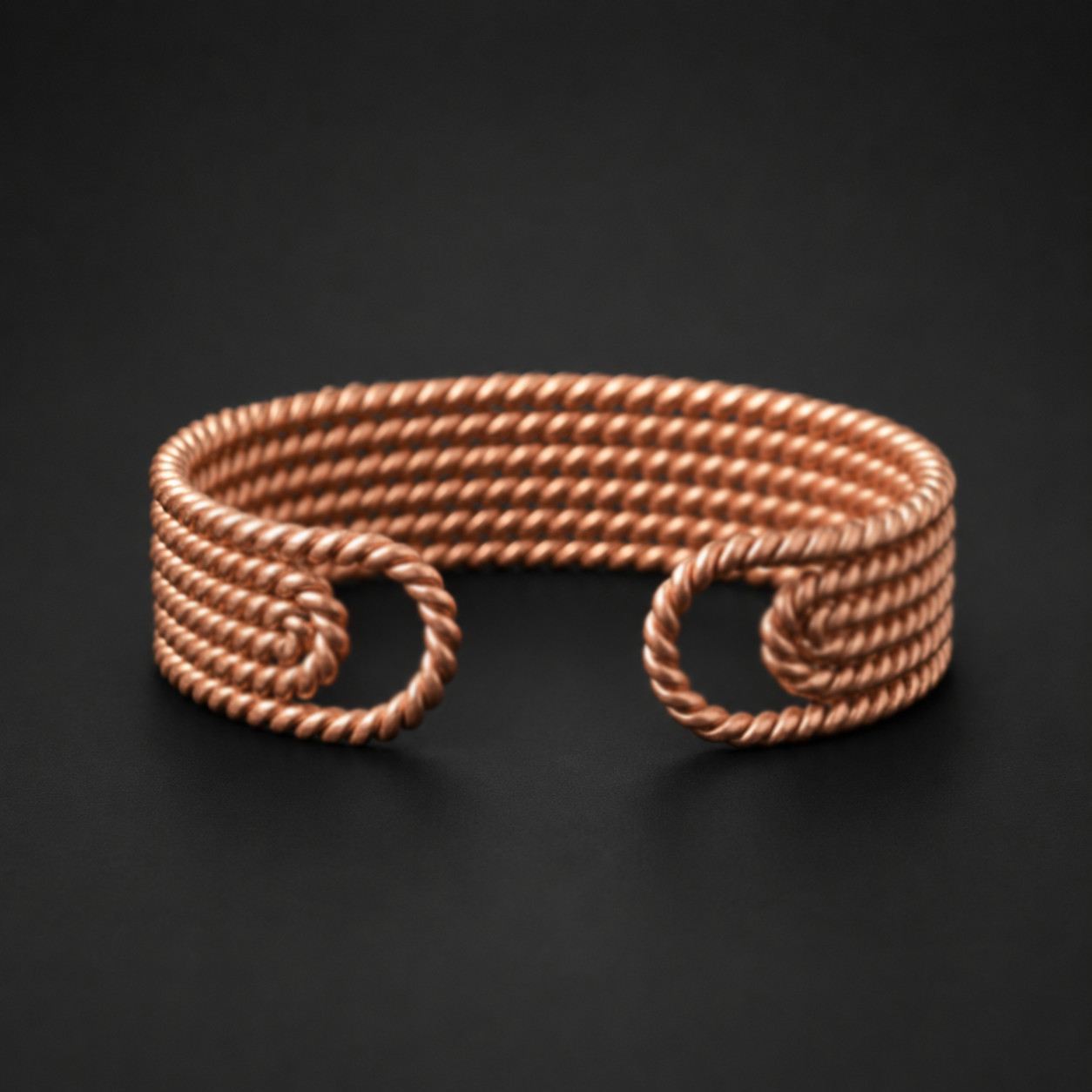Double Twisted Pure Copper Bracelet, Meditation Energy Biofield Jewelry