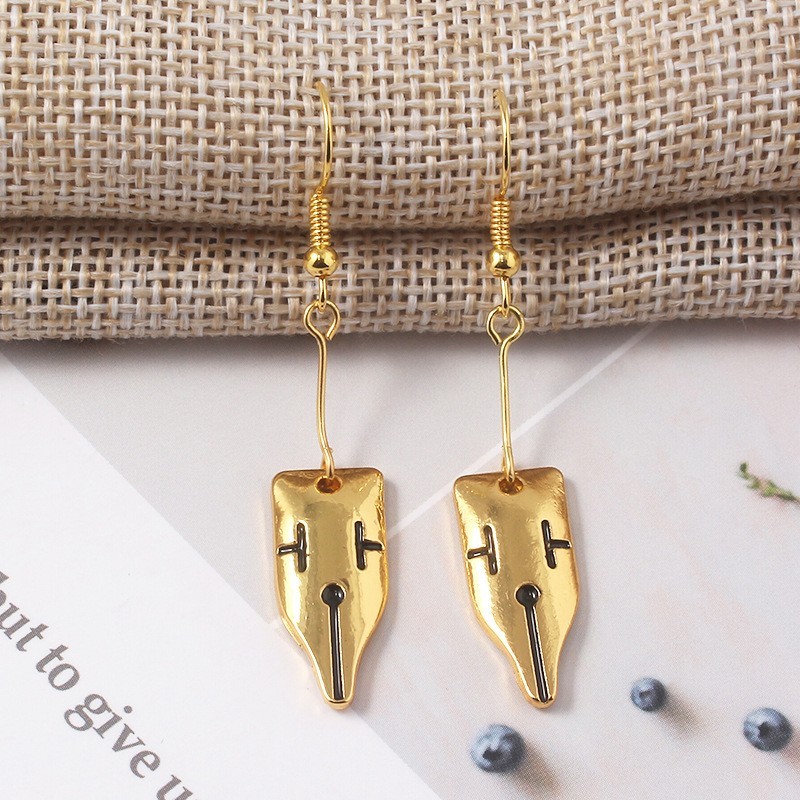Fountain Pen Nib Earrings Gold Unique Style Fun Women’s Costume Jewelry