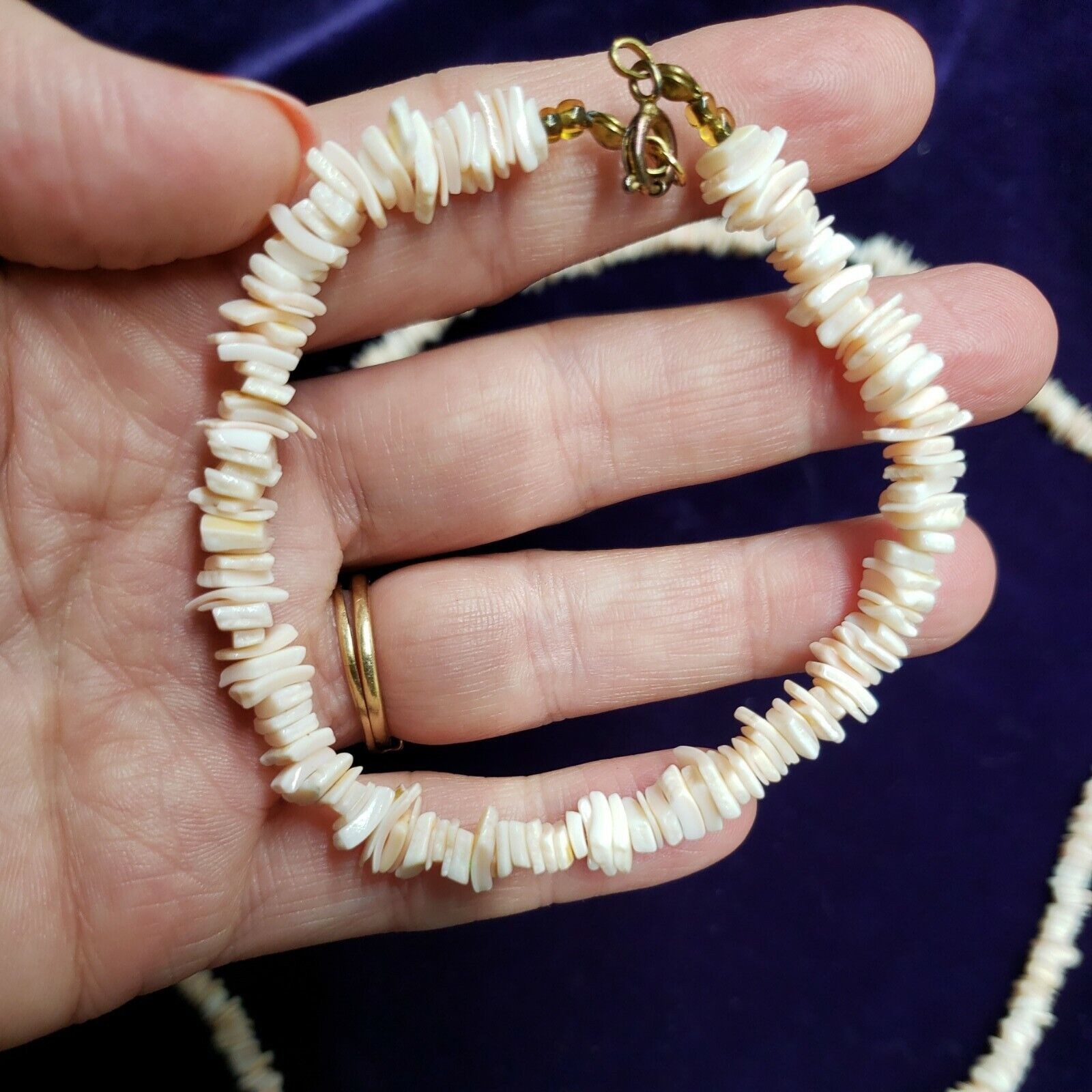 Light pink Shell Chip Necklace And Bracelet Set