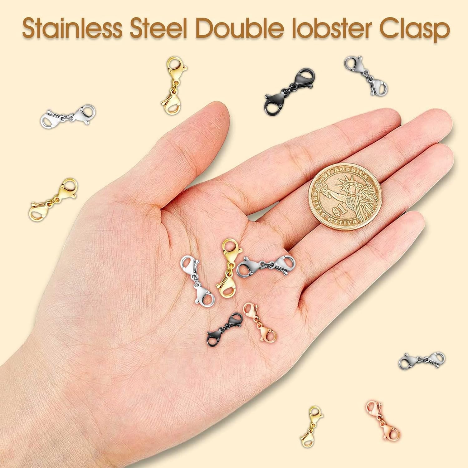 10 Pack Double Lobster Clasp Necklace Clasp Classic Double End Design Necklace C