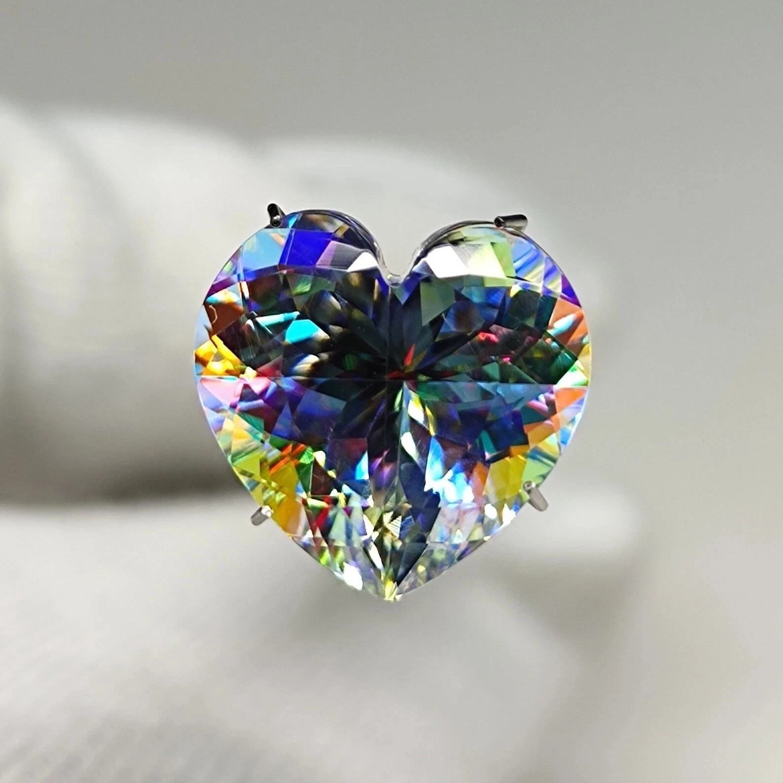 101.45 Ct Natural Mystic Topaz Rainbow Color Heart Cut Certified Loose Gemstone