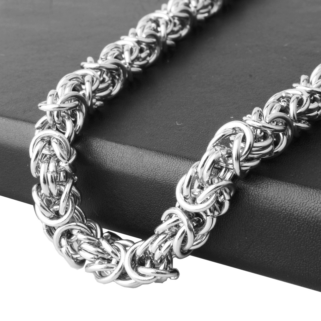 Heavy Gift 8mm 316L Stainless Steel Silver Byzantine Chain Men’s Necklace 23.6″