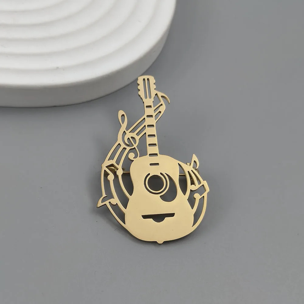 Enamel Guitar Brooch Pin Jewelry Womens Gift