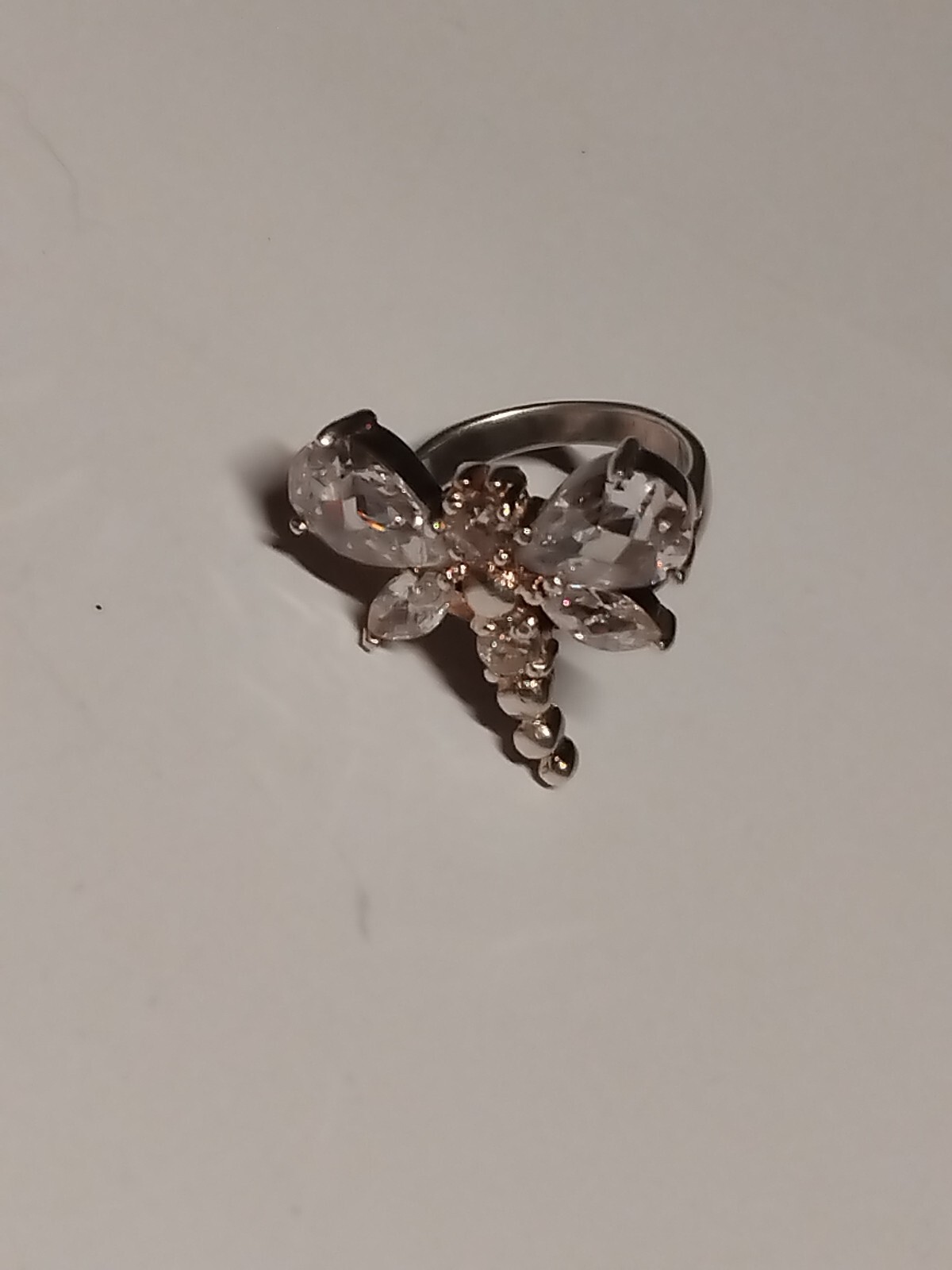 925 Stirling Silver With Cubic Zerconia Butterfly Ring
