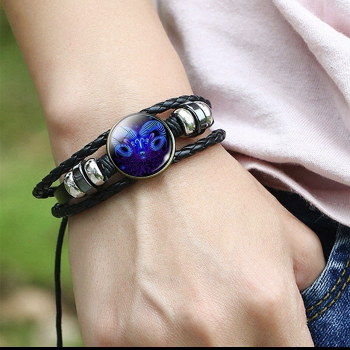 12 Zodiac Constellation Bracelet Luminous Braided Adjustable Men Women Kids