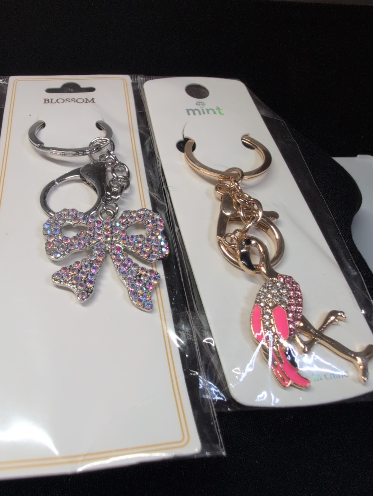 Purse Charms Bow On One Flamingo On The Other