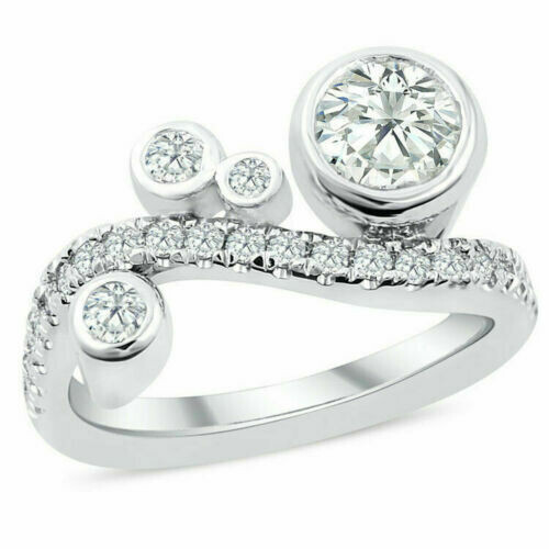Beautiful 2.10CT Round Shape White Sapphire Engagement Fine Ring In 935 Silver