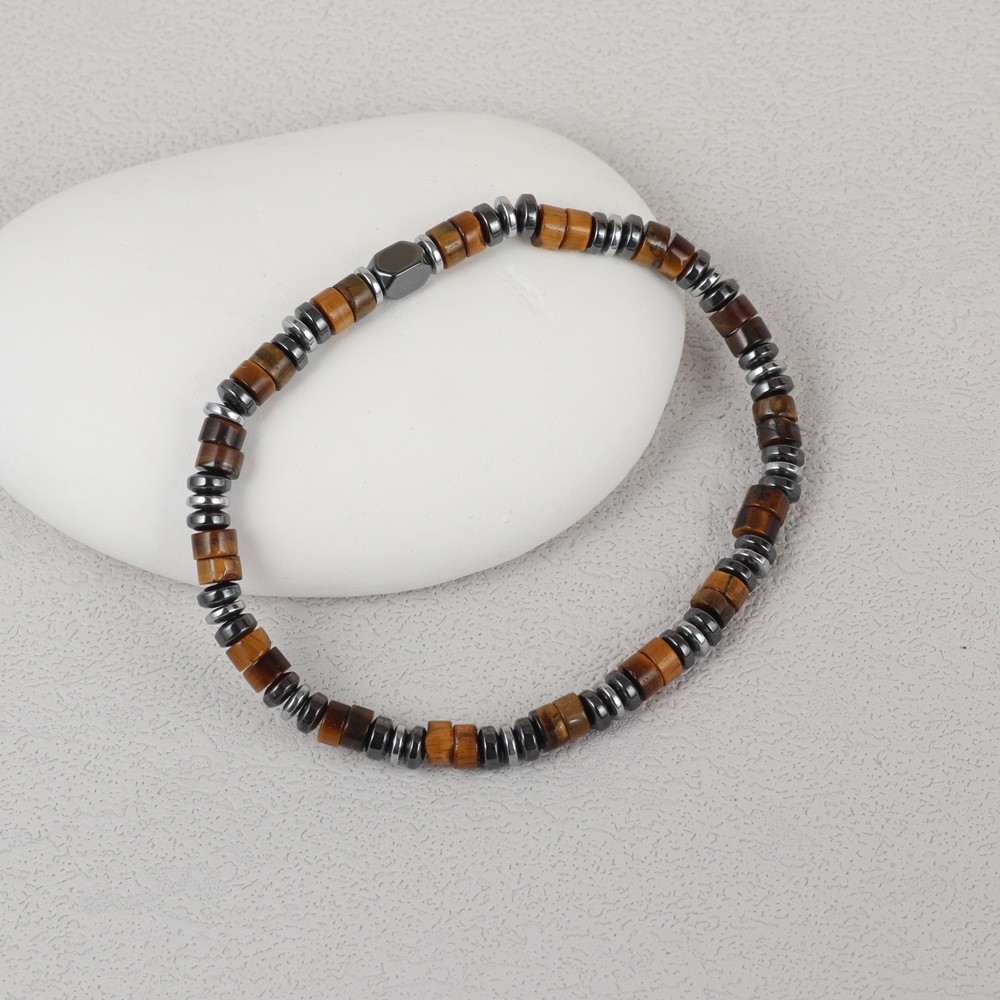 Tiger Eye Hematite Beads Healing Protection Strength Gemstone Men’s Bracelet
