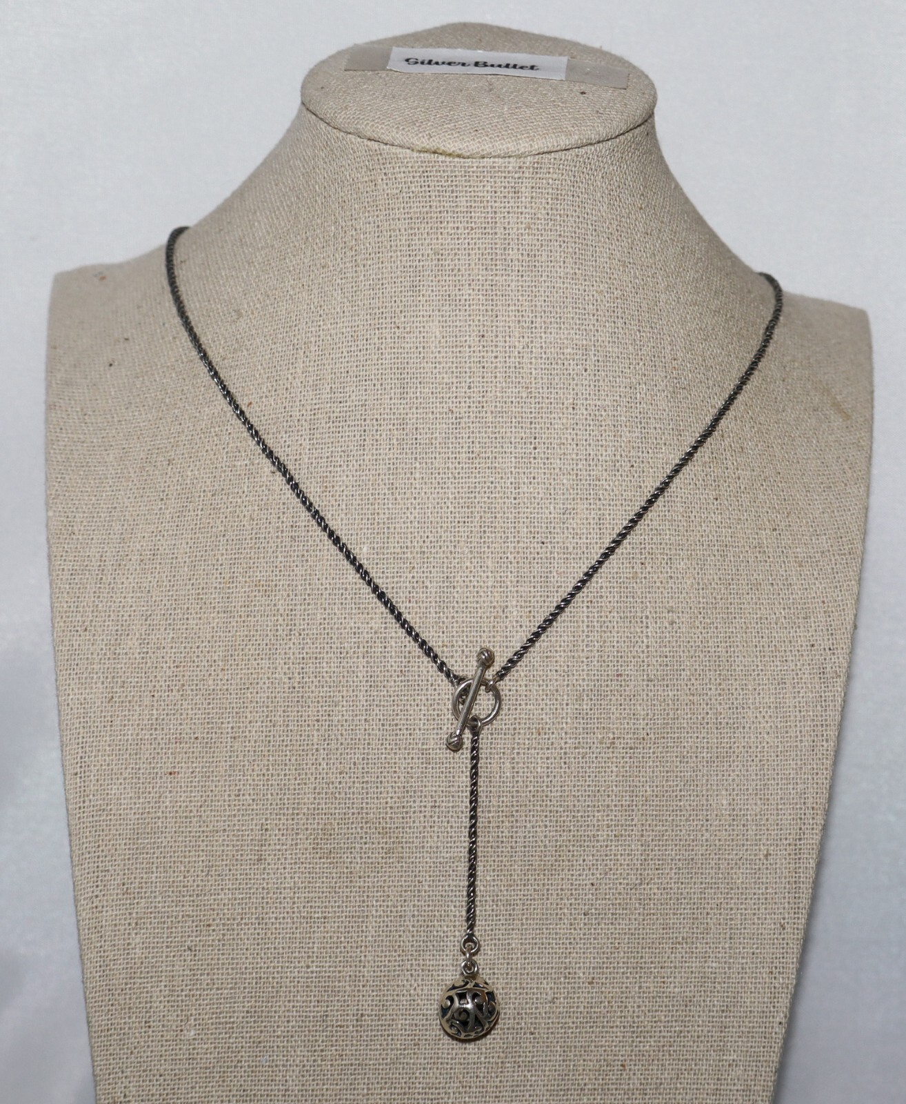 Silpada Silver Simple Delight Filigree Ball Lariat Necklace N1619