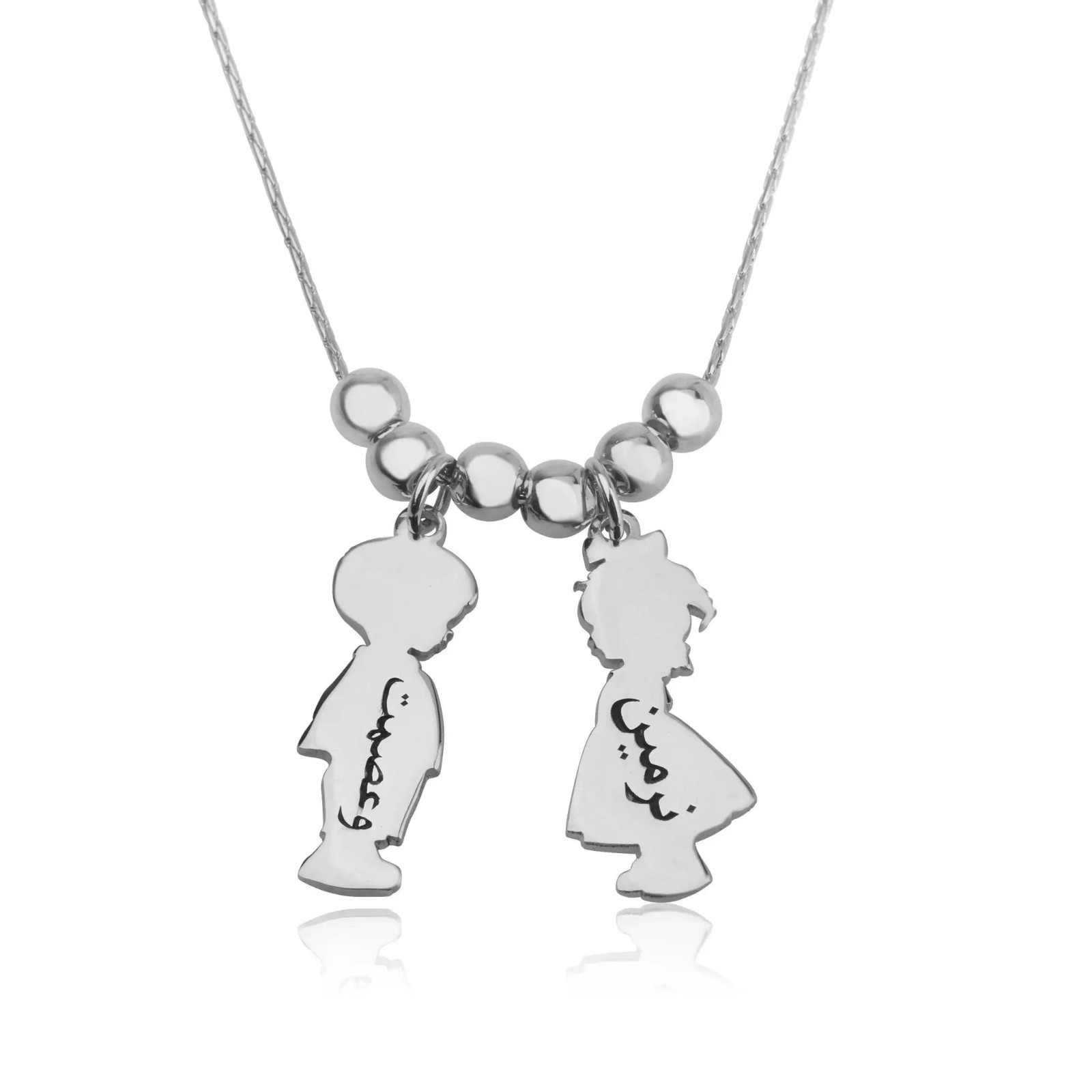 Personalized Children Charms Necklace with Name Engraved KIds Charms MOM Jewelry