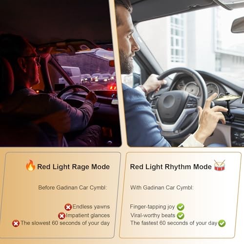 Mini Car Drum Cymbal for Car Air Vent (Gold) – Crash Cymbal Dashboard 1 Pack