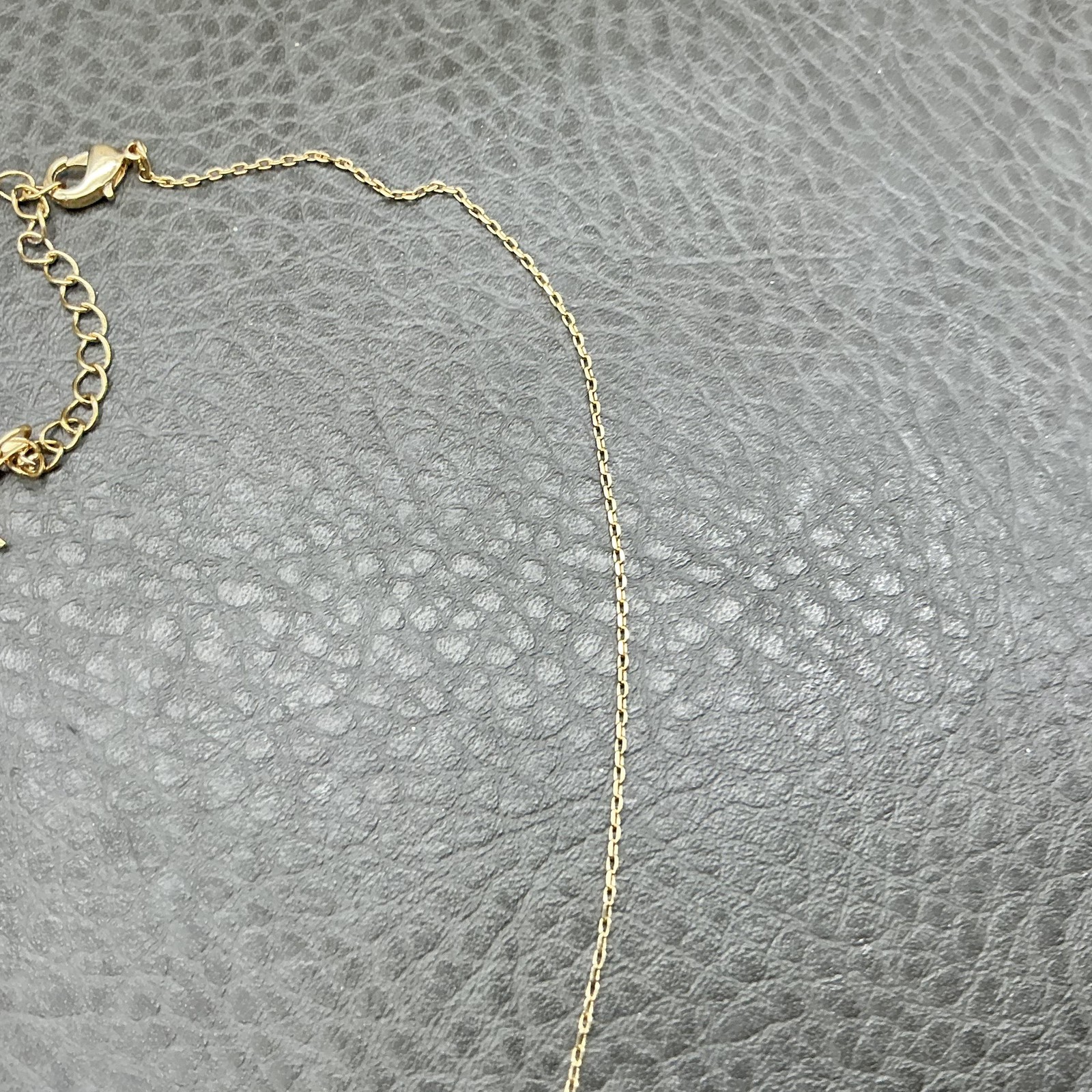 Luna Norte Necklace Gold Tone Peach Stone Rectangle Quartz Pendant Jewelry 16″