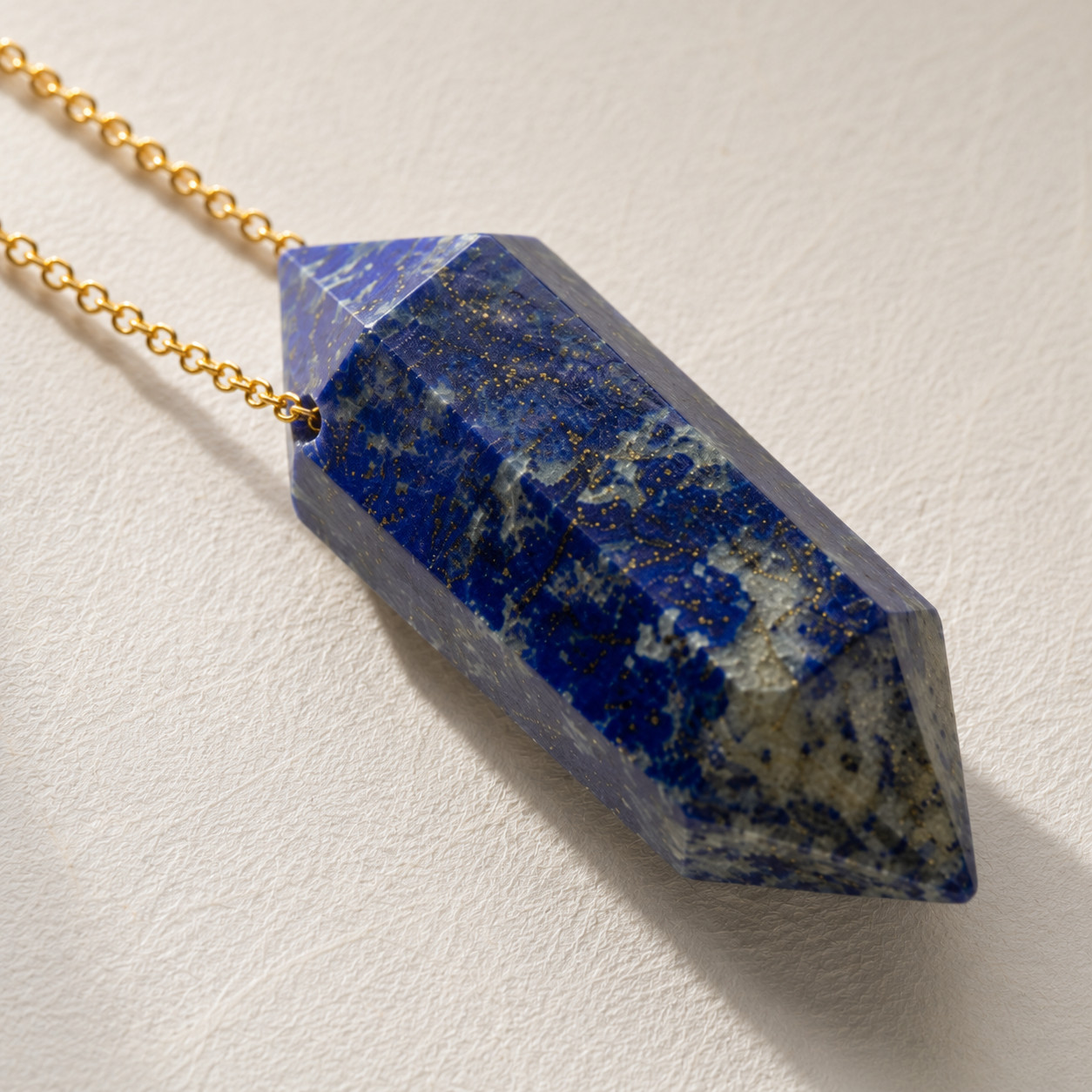 Natural Lapis Lazuli Geometric Crystal Point Necklace | Wisdom & Truth