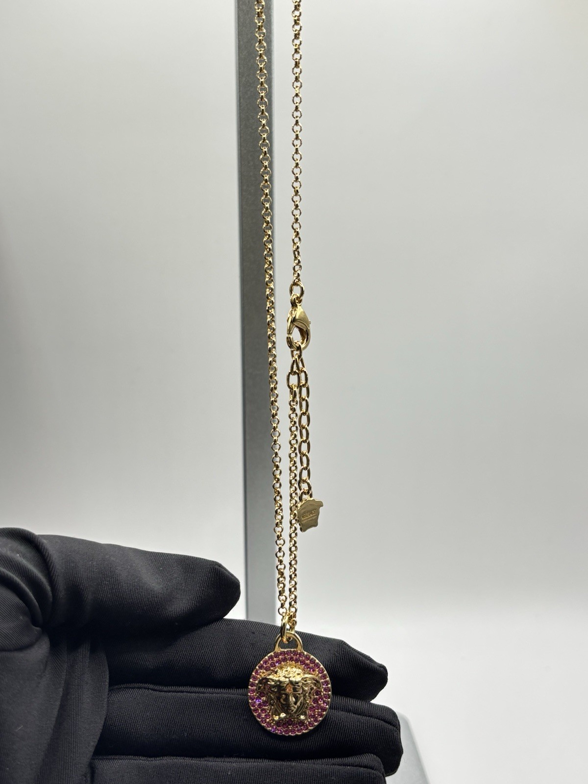 New Versace Necklace Metal+stras Gold $650 Retail Authentic