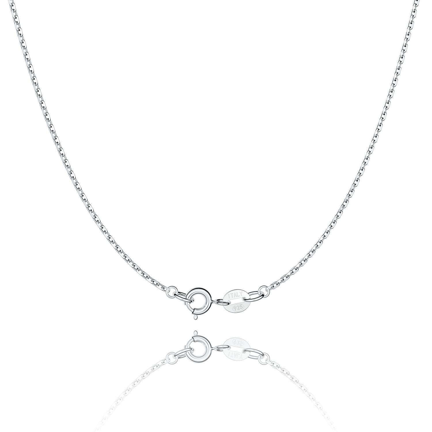 Jewlpire 925 Sterling Silver Chain Necklace Chain For Women 1.1Mm Cable Chain