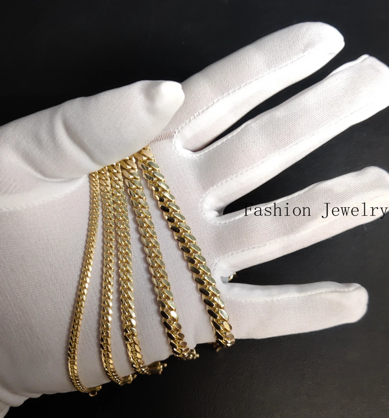 10k SOLID Yellow Gold 2mm – 7mm Miami Cuban Chain Bracelet Real