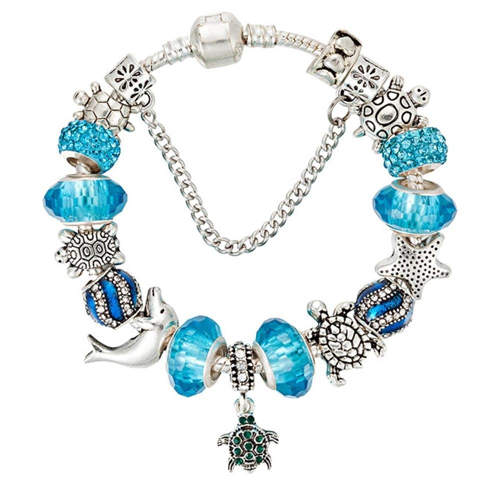 Jewelry European Beads Bracelet Charm Marine Life Aqua Assorted Sizes