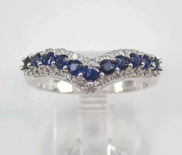 2CT Round Cut Lab Created Sapphire Diamond Wedding Ring 14K White Gold Plated