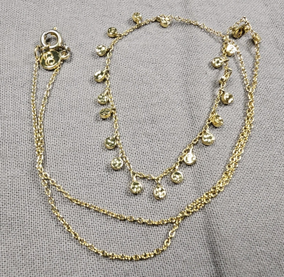 Beautiful Gorjana Rhinestones Necklace Goldtone Gift C98