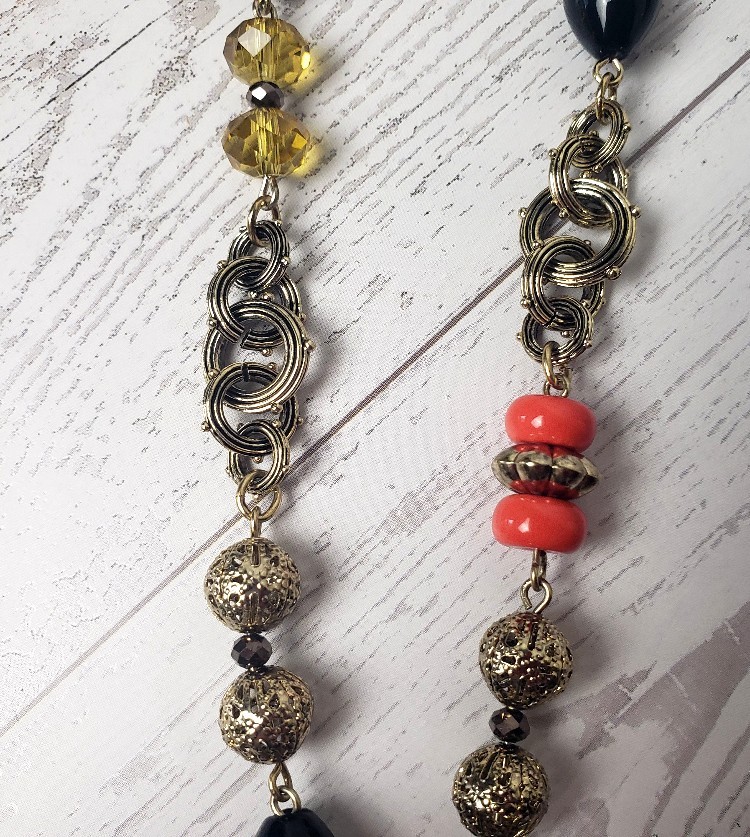 Cabi Necklace Flapper Length Detachable 2 Part Convertible Glass Beads FREE SHIP