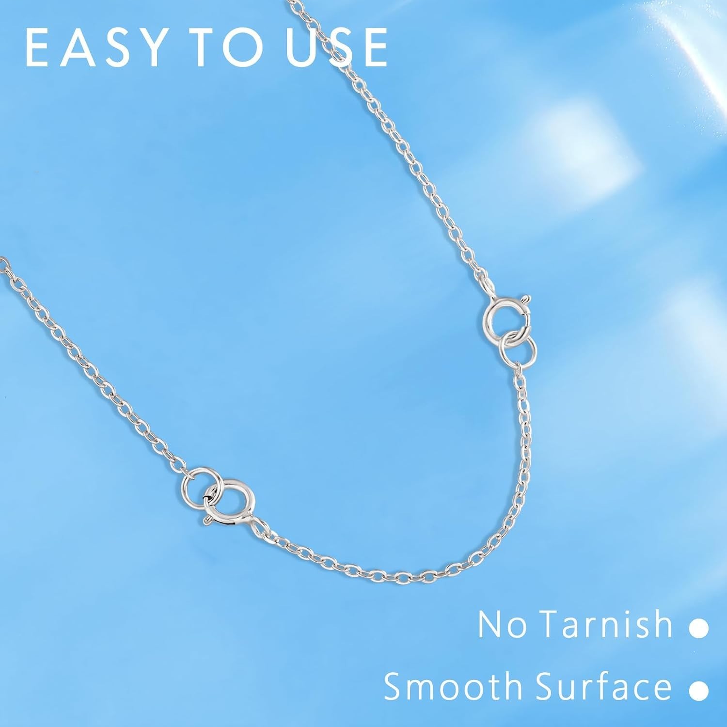 Silver Necklace Extenders for Women, 925 Sterling Silver Necklace Extender Ch…