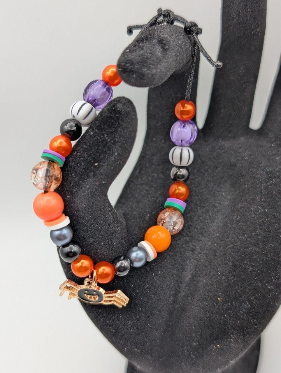 Halloween Spider Bracelet child size universal sliding knot